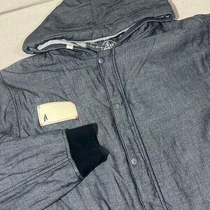VTG Altamont Victorville Jacket Mens XL Blue Hooded Quilted Lining Y2K *FLAWS